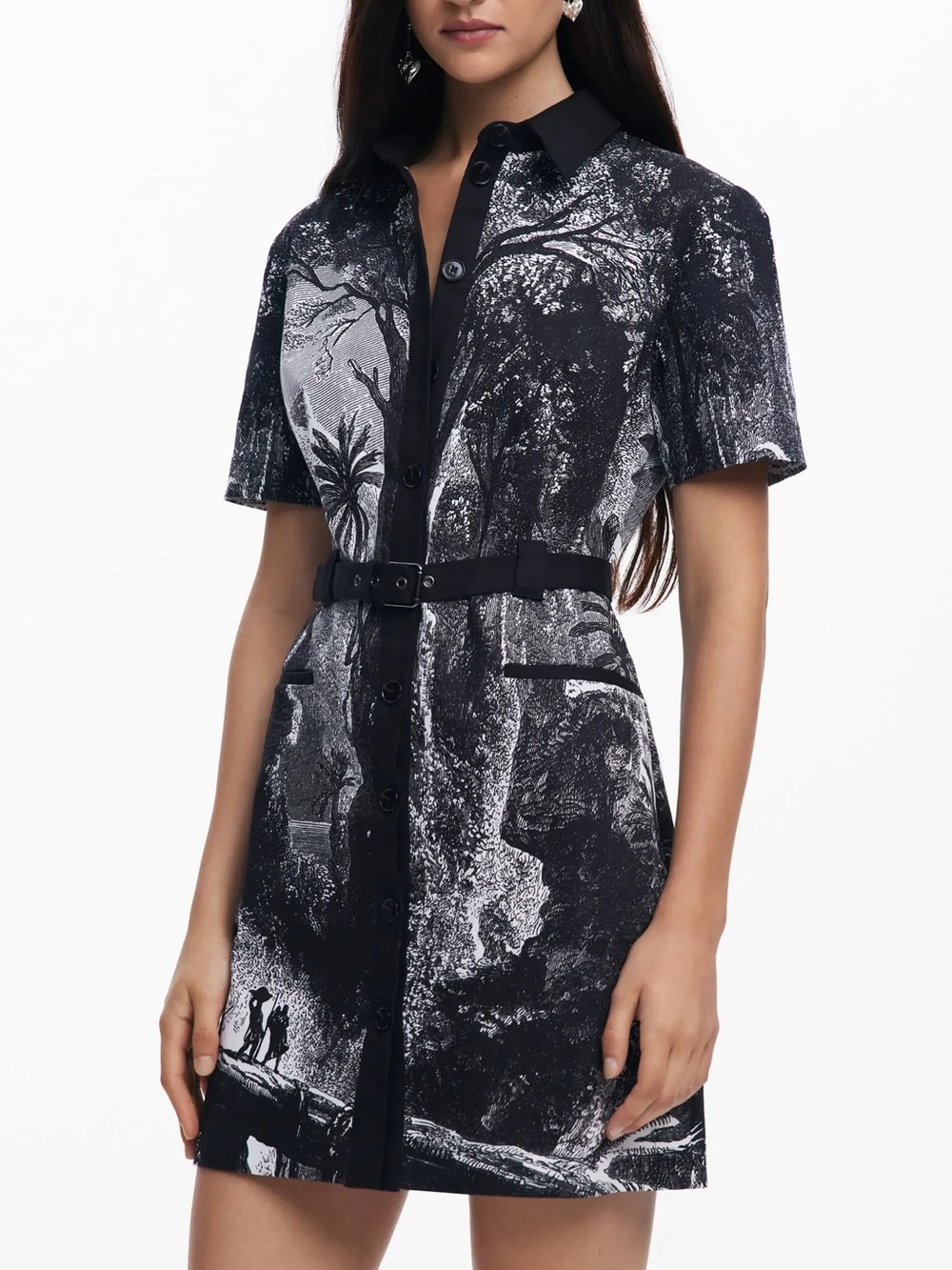 DESIGUAL short sleeve dress in tropic litography size small